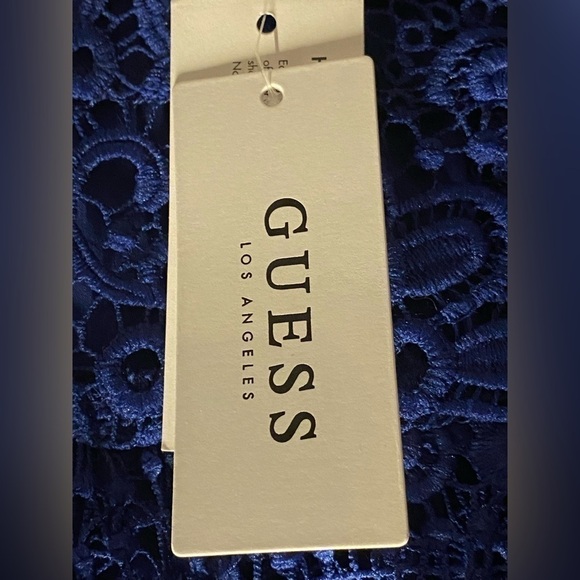 💙HP💙NWT GUESS Solstice Blue Floral Lace Cutout Cocktail Dress- Size 6 - Picture 2 of 5